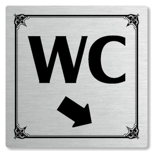 WC vpravo dolů, 148x148mm, stříbrná, Nebraska